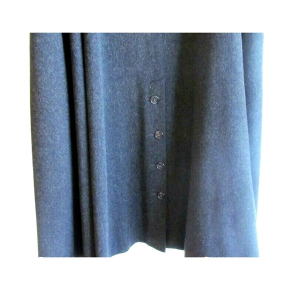 Designer Dario Italy Grey/Black Velvet Collar 100% Wool Long Cape Size M/L - Picture 10 of 11